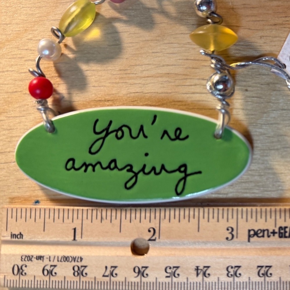 Sandra Magsamen Dept 56 You're Amazing Beaded Ceramic Hanging Charm Ornament